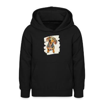 Dackel - Teenager Hoodie - Schwarz - Vorne - AI Model Teenager Male light (155cm)