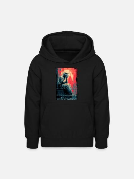Weinende Freiheitsstatue - Teenager Hoodie - Schwarz
