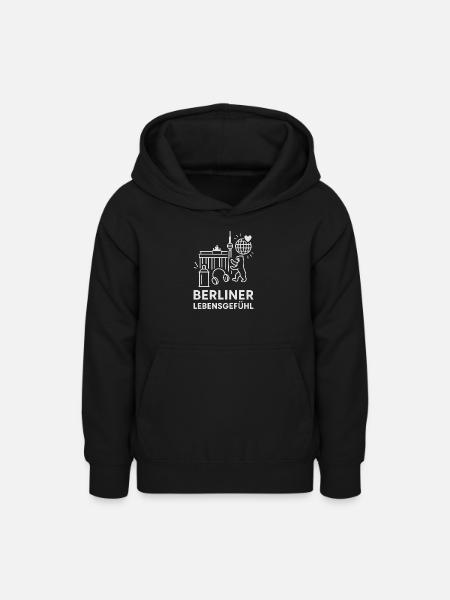 Berliner Lebensgefühl Emblem - Teenager Hoodie - Schwarz