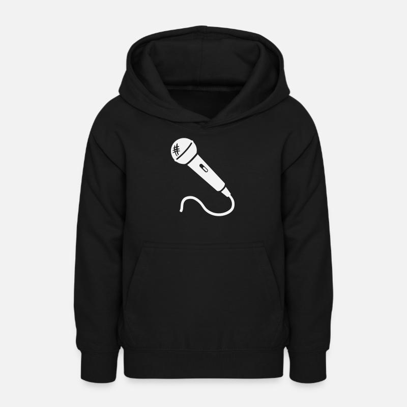 Microphone Karaoké Musicien Chanteur Microphone Chant - Sweat à capuche Ado - noir