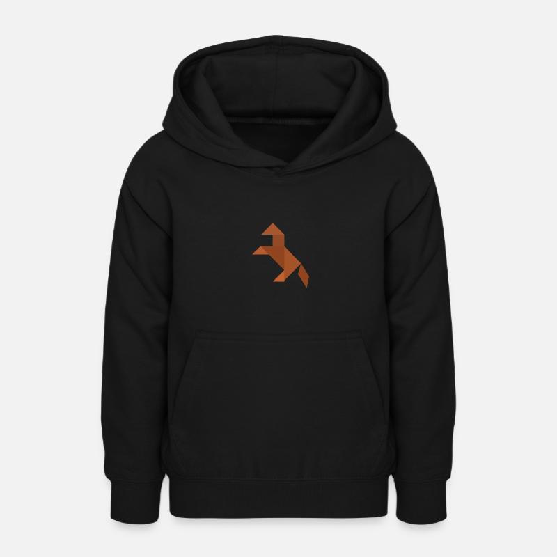 Cheval - Tangram - Sweat à capuche Ado - noir