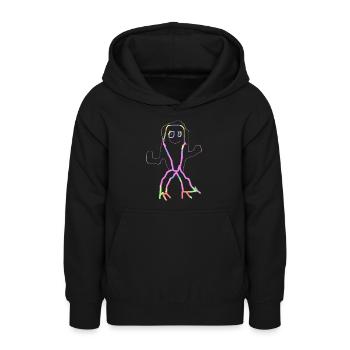 Multicoloured Monkey - Teen Hoodie - black - Front - AI Model Teenager Male light (155cm)