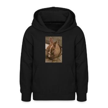 Lapin - Sweat à capuche Ado - noir - Devant - AI Model Teenager Male light (155cm)