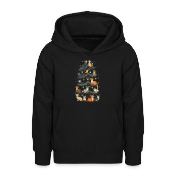 Katzen Tannenbaum Weihnachten Christbaum - Teenager Hoodie - Schwarz - Vorne - AI Model Teenager Male light (155cm)