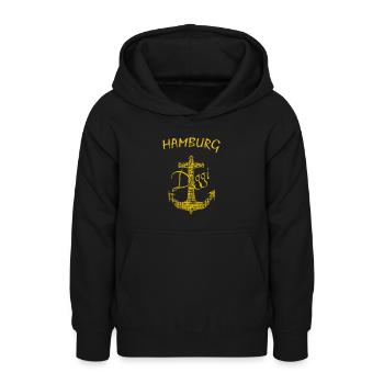 Hamburg - Teenager Hoodie - Schwarz - Vorne - AI Model Teenager Male light (155cm)