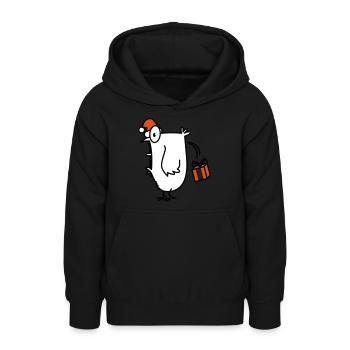 poussin de noël poulet de noël - Sweat à capuche Ado - noir - Devant - AI Model Teenager Male light (155cm)