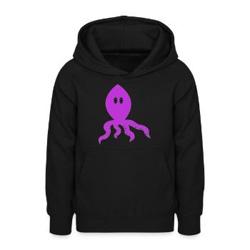 penser calmar - Sweat à capuche Ado - noir - Devant - AI Model Teenager Male light (155cm)