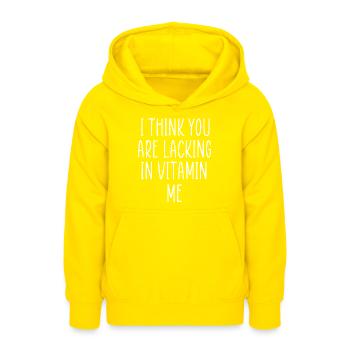 manque de vitamine moi - Sweat à capuche Ado - jaune - Devant - AI Model Teenager Male dark (155cm)