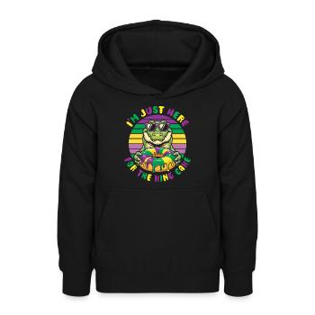 King Cake Mardi Gras Aligator - Teenager Hoodie - Schwarz - Vorne - AI Model Teenager Male light (155cm)