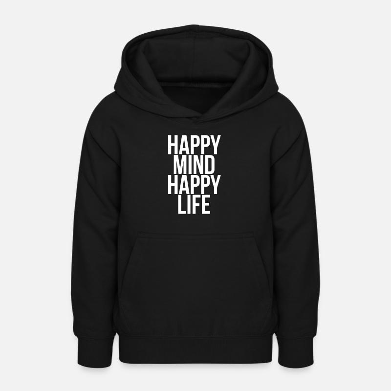heureux vie heureuse - Sweat à capuche Ado - noir