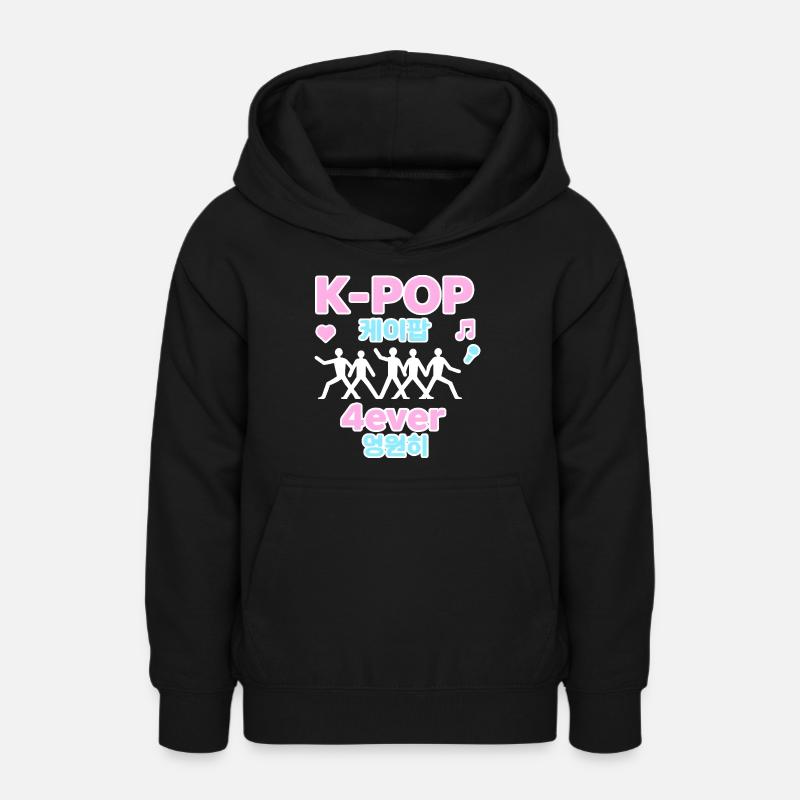 K-Pop 4ever Kpop Corée - Sweat à capuche Ado - noir