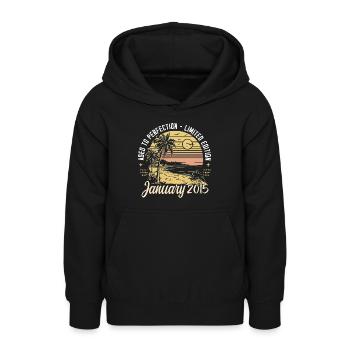 2015 Geburtstag Januar 2015 - Geschenk Januar 2015 - Teenager Hoodie - Schwarz - Vorne - AI Model Teenager Male light (155cm)
