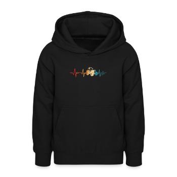 Retro Traktor Landwirt Herzschlag Trecker Bauer - Teenager Hoodie - Schwarz - Vorne - AI Model Teenager Male light (155cm)