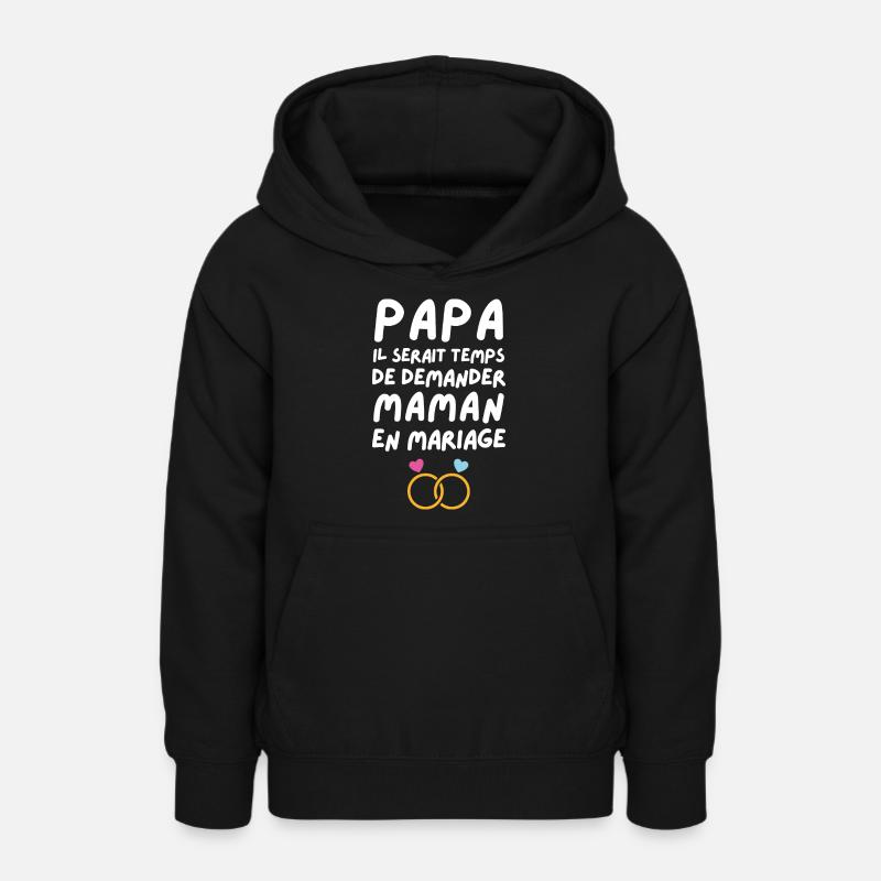 Papa demande en mariage maman - Sweat à capuche Ado - noir