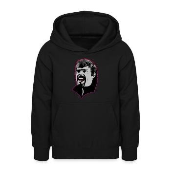 Un homme vampire affamé - Rose - Sweat à capuche Ado - noir - Devant - AI Model Teenager Male light (155cm)