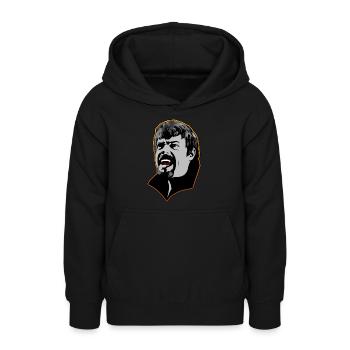 Un homme vampire affamé - orange - Sweat à capuche Ado - noir - Devant - AI Model Teenager Male light (155cm)