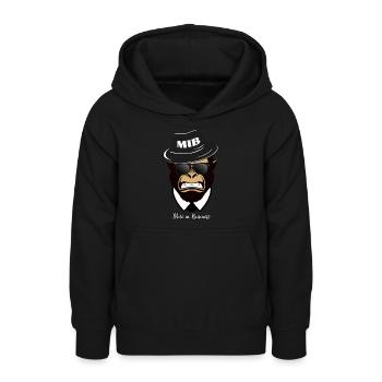 Gorilla, plus en affaires - Sweat à capuche Ado - noir - Devant - AI Model Teenager Male light (155cm)