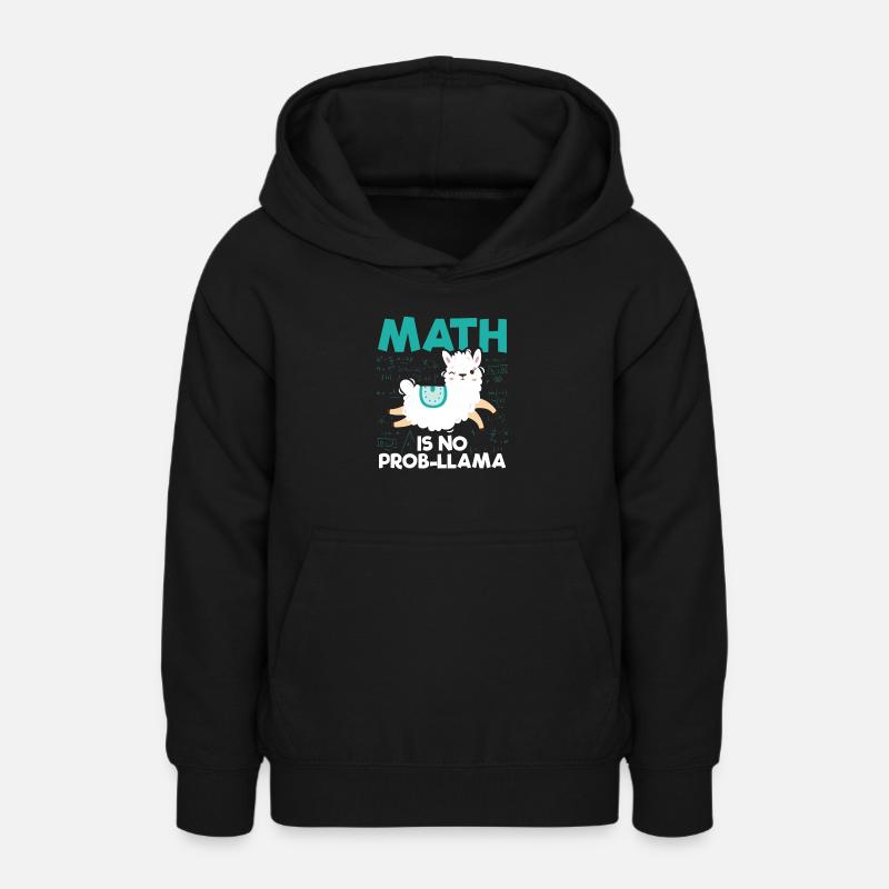 Math llama | Idée cadeau école de professeur de mathématiques - Sweat à capuche Ado - noir