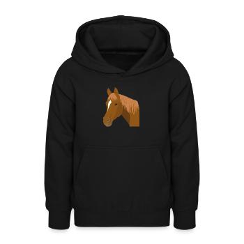Pferdekopf Pferd braun - Teenager Hoodie - Schwarz - Vorne - AI Model Teenager Male light (155cm)