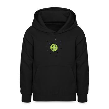 planète - Sweat à capuche Ado - noir - Devant - AI Model Teenager Male light (155cm)