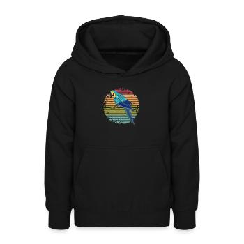 Oiseau - Sweat à capuche Ado - noir - Devant - AI Model Teenager Male light (155cm)
