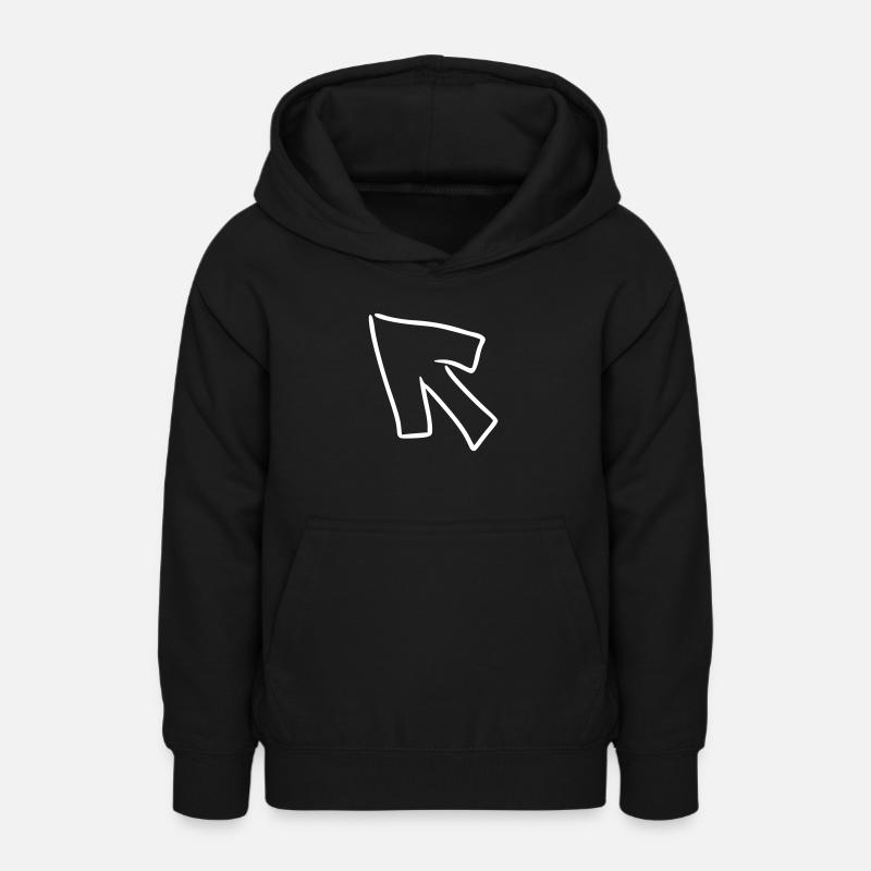 Flèche dessin esquisse blanc - Sweat à capuche Ado - noir
