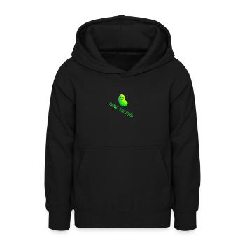 think positive mit lustiger grüner Bohne - Teenager Hoodie - Schwarz - Vorne - AI Model Teenager Male light (155cm)