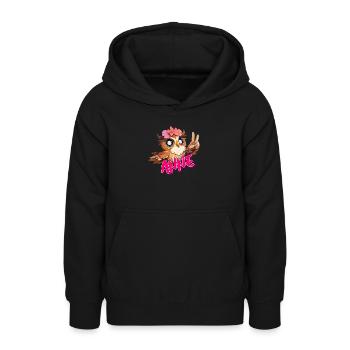 ANNA - Schöner Mädchen Name mit süßer EULE - Teenager Hoodie - Schwarz - Vorne - AI Model Teenager Male light (155cm)