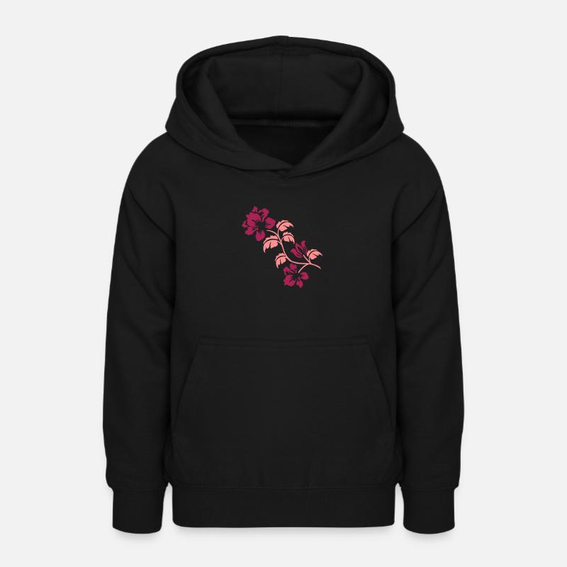hibiskus2_2c - Sweat à capuche Ado - noir