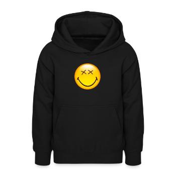 Smiley Happy - Teenager Hoodie - Schwarz - Vorne - AI Model Teenager Male light (155cm)