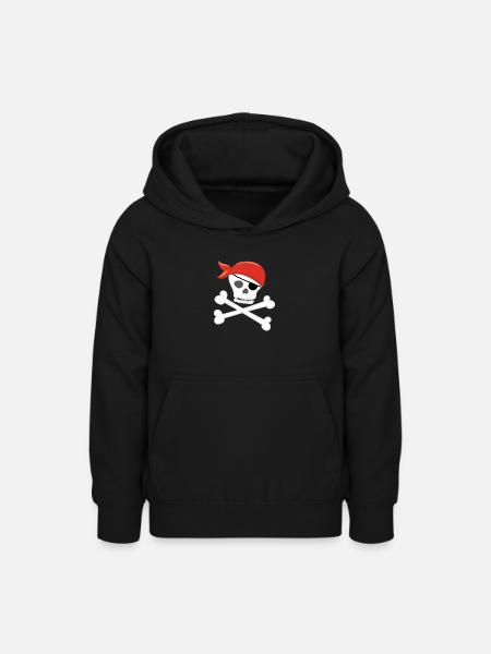 Piratenkopf - Teenager Hoodie - Schwarz