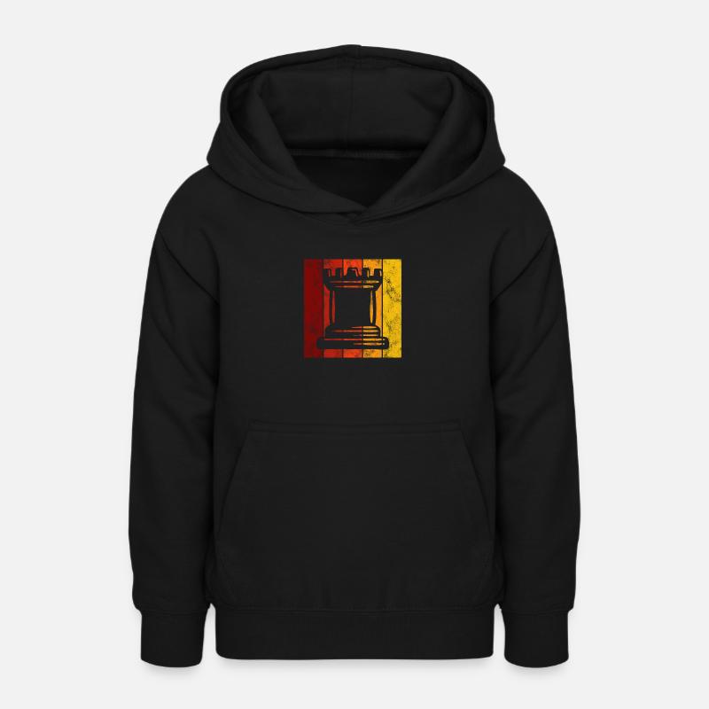 Joueur d’échecs rétro Checkmate Pièce d’échecs - Sweat à capuche Ado - noir