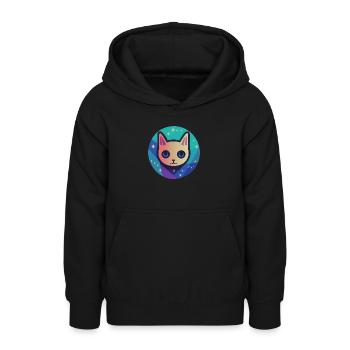 Astro Cat - Teenager Hoodie - Schwarz - Vorne - AI Model Teenager Male light (155cm)