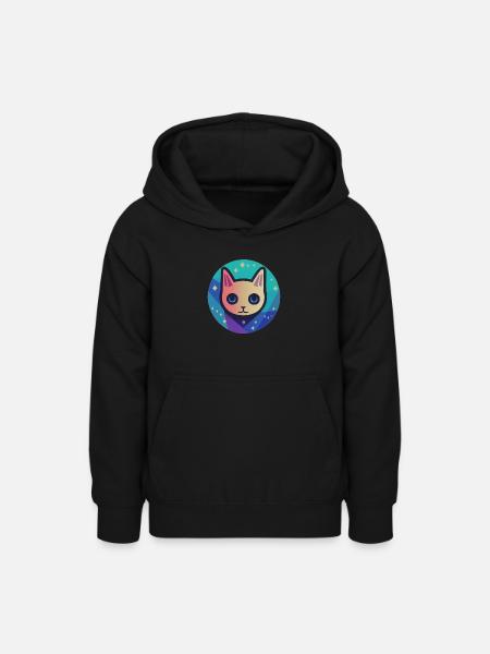 Astro Cat - Teenager Hoodie - Schwarz