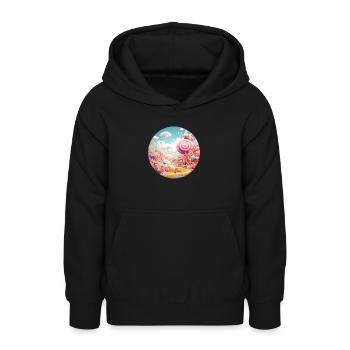 Découvertes oniriques : aventures créatives - Sweat à capuche Ado - noir - Devant - AI Model Teenager Male light (155cm)