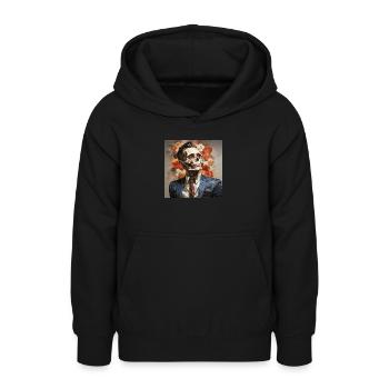 rough paintig of a low poly human paint - Teenager Hoodie - Schwarz - Vorne - AI Model Teenager Male light (155cm)