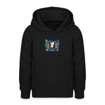 Singende Katze - Teenager Hoodie - Schwarz - Vorne - AI Model Teenager Male light (155cm)