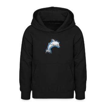 Delfin - Teenager Hoodie - Schwarz - Vorne - AI Model Teenager Male light (155cm)