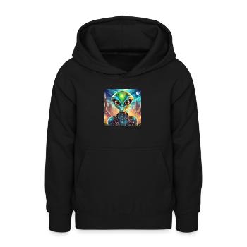 Glühwürmchen Alien Lustige Figur 28830 - Teenager Hoodie - Schwarz - Vorne - AI Model Teenager Male light (155cm)