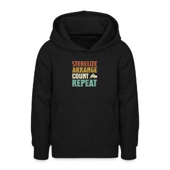 Sterilize Arrange Count Repeat Surgical - Teen Hoodie - black - Front - AI Model Teenager Male light (155cm)