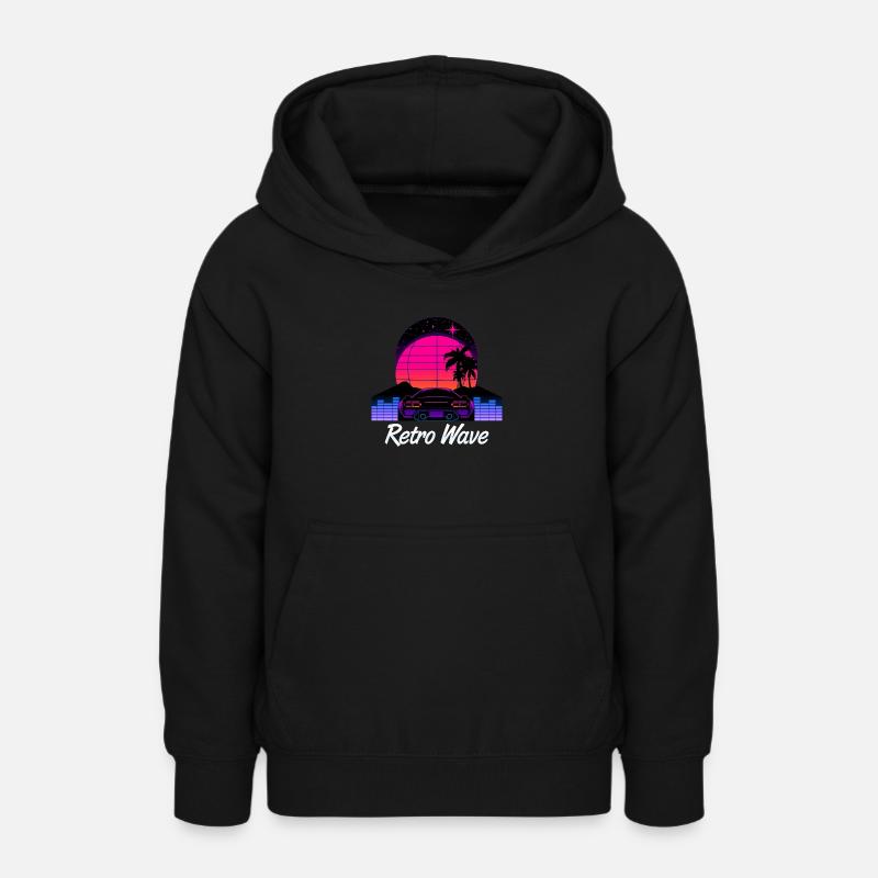 “Retro Wave” Synthwave desing - Sweat à capuche Ado - noir