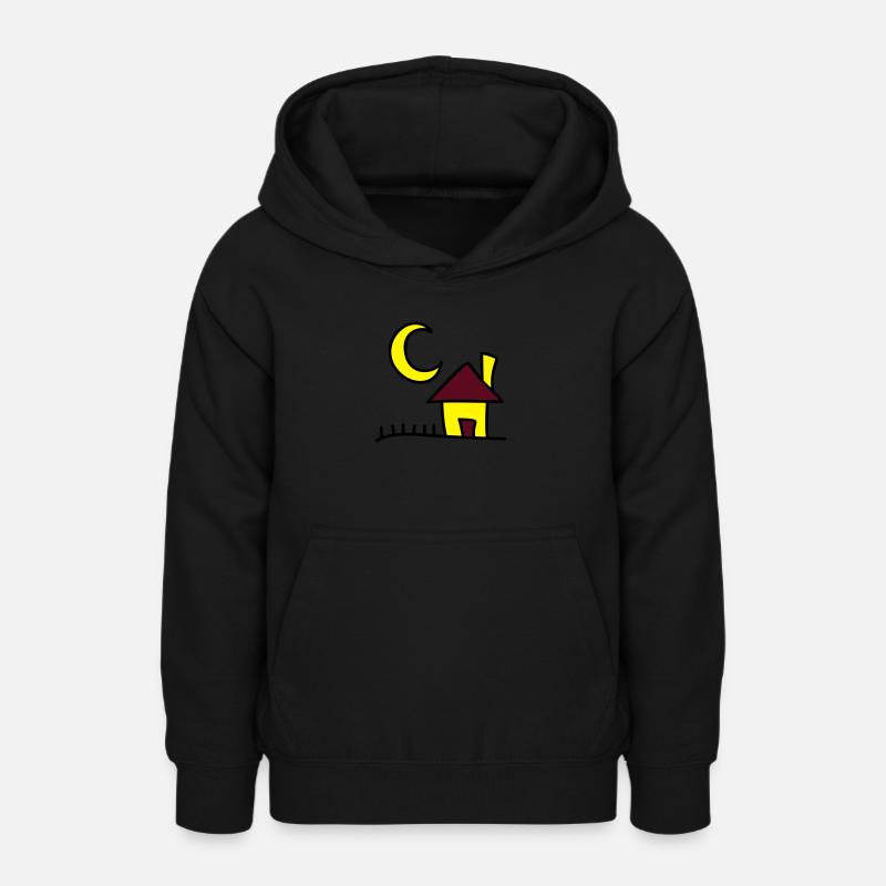 Kinderzeichnungen: Nachthaus - Sweat à capuche Ado - noir