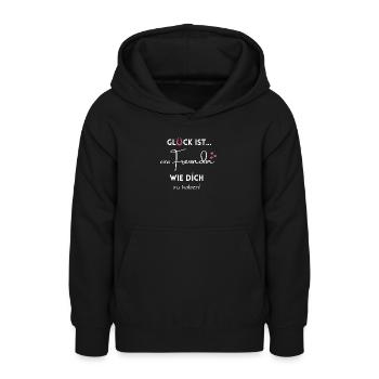 Glück ist, eine Freundin wie Dich zu haben - Teenager Hoodie - Schwarz - Vorne - AI Model Teenager Male light (155cm)