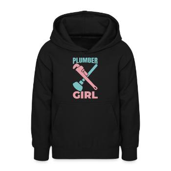 Klempner Mädel - Teenager Hoodie - Schwarz - Vorne - AI Model Teenager Male light (155cm)