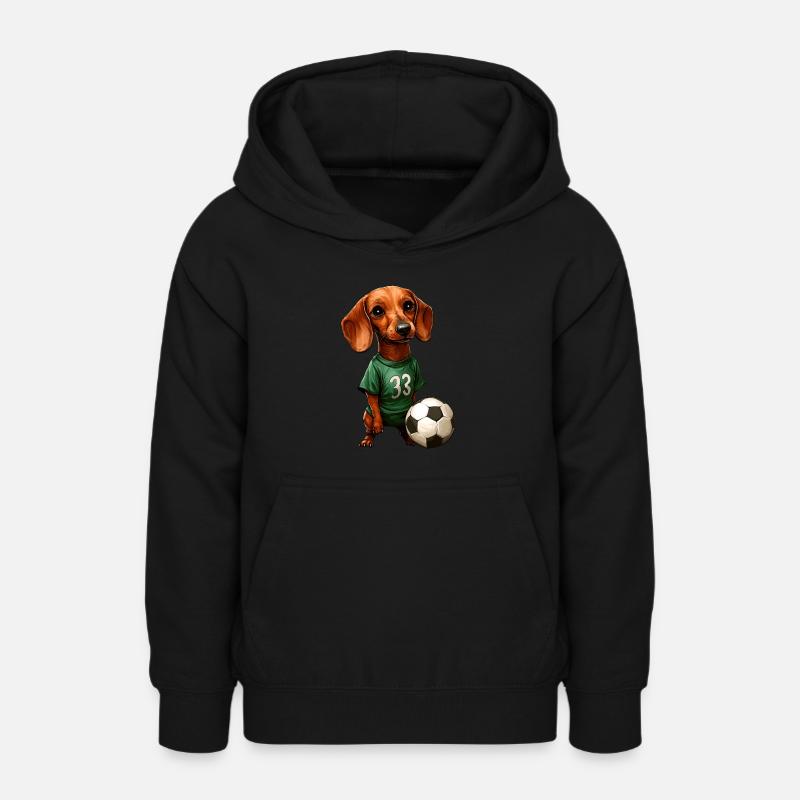 Teckel footballeur - Sweat à capuche Ado - noir