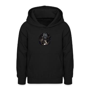 Sombre Belle Sorcière / Wicca - Sweat à capuche Ado - noir - Devant - AI Model Teenager Male light (155cm)