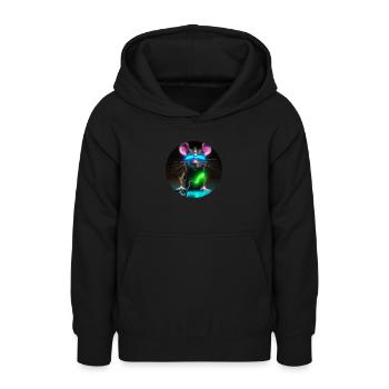 Cyber-Maus - Teenager Hoodie - Schwarz - Vorne - AI Model Teenager Male light (155cm)