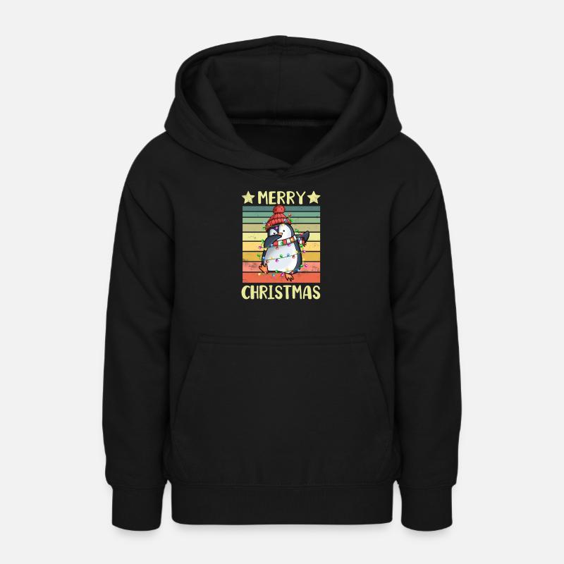 Joyeux Noël Pingouin - Sweat à capuche Ado - noir