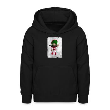 Elfe Vert - Sweat à capuche Ado - noir - Devant - AI Model Teenager Male light (155cm)