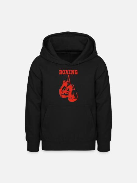 Rote Boxhandschuhe - Teenager Hoodie - Schwarz